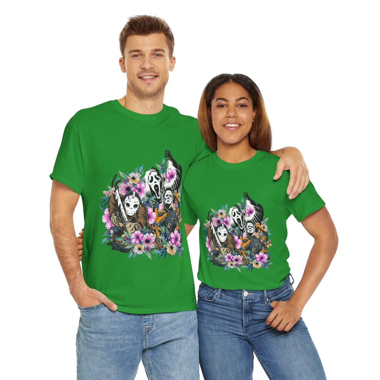 Floral Skull Tee | Unisex Heavy Cotton Shirt, Boho Style, Gift for Nature Lovers