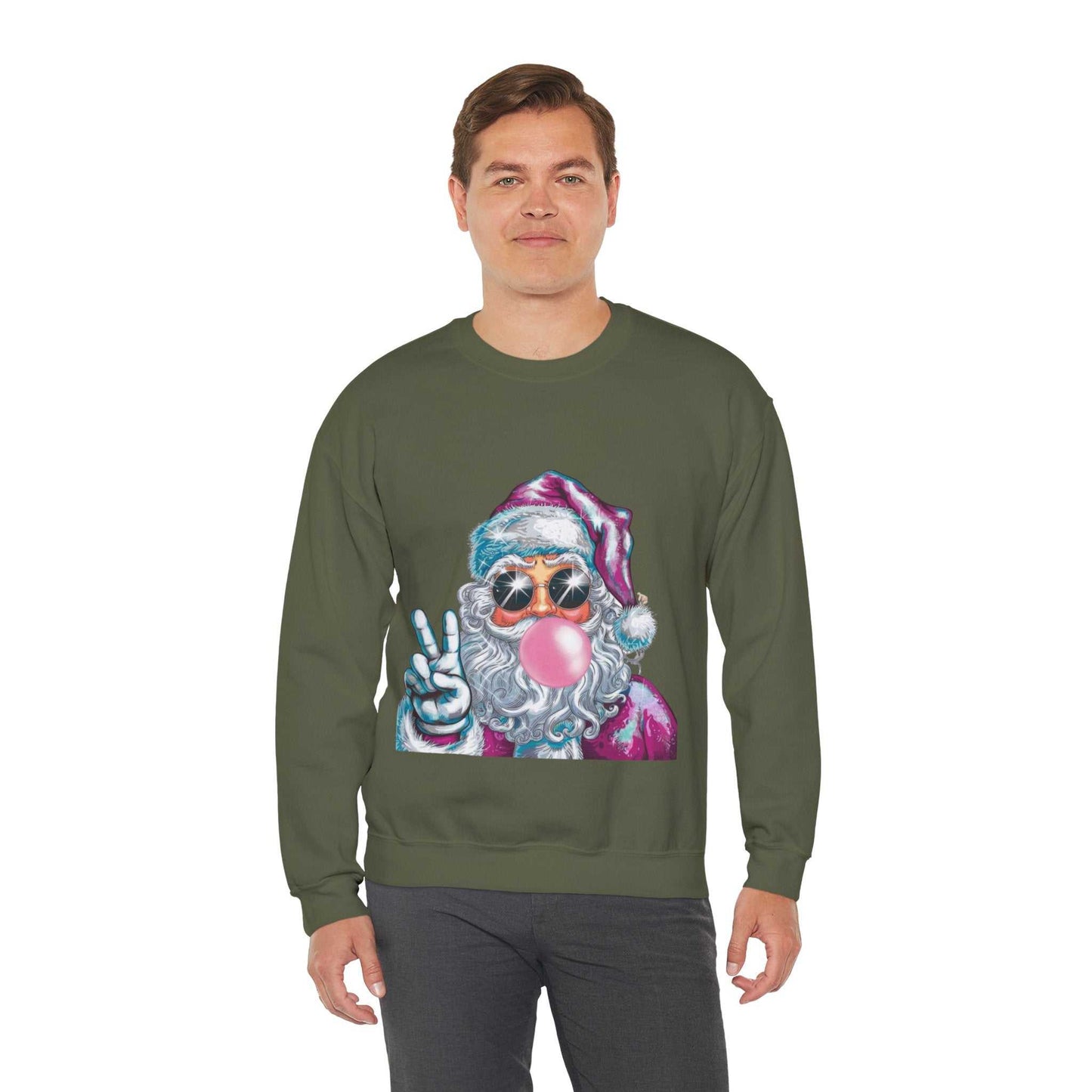 Santa Bubble Gum Christmas Sweatshirt, Funny Santa Gift, Christmas Sweater