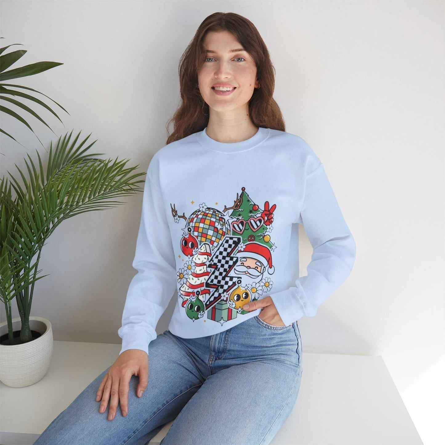Christmas Disco Long Sleeve Sweatshirt, Disco Holiday Gift