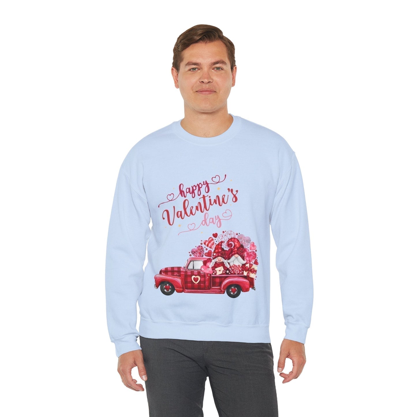 Valentines Day Truck Hearts Sweatshirt -Cute Love Gift for Valentines