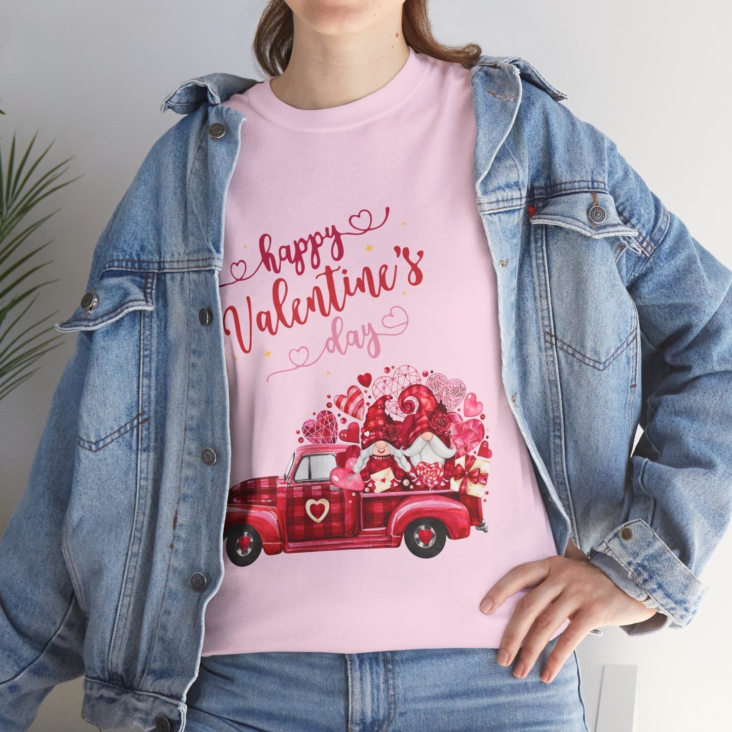 Valentines Day Truck Hearts T-Shirt featuring vintage truck with hearts, perfect for celebrating love.