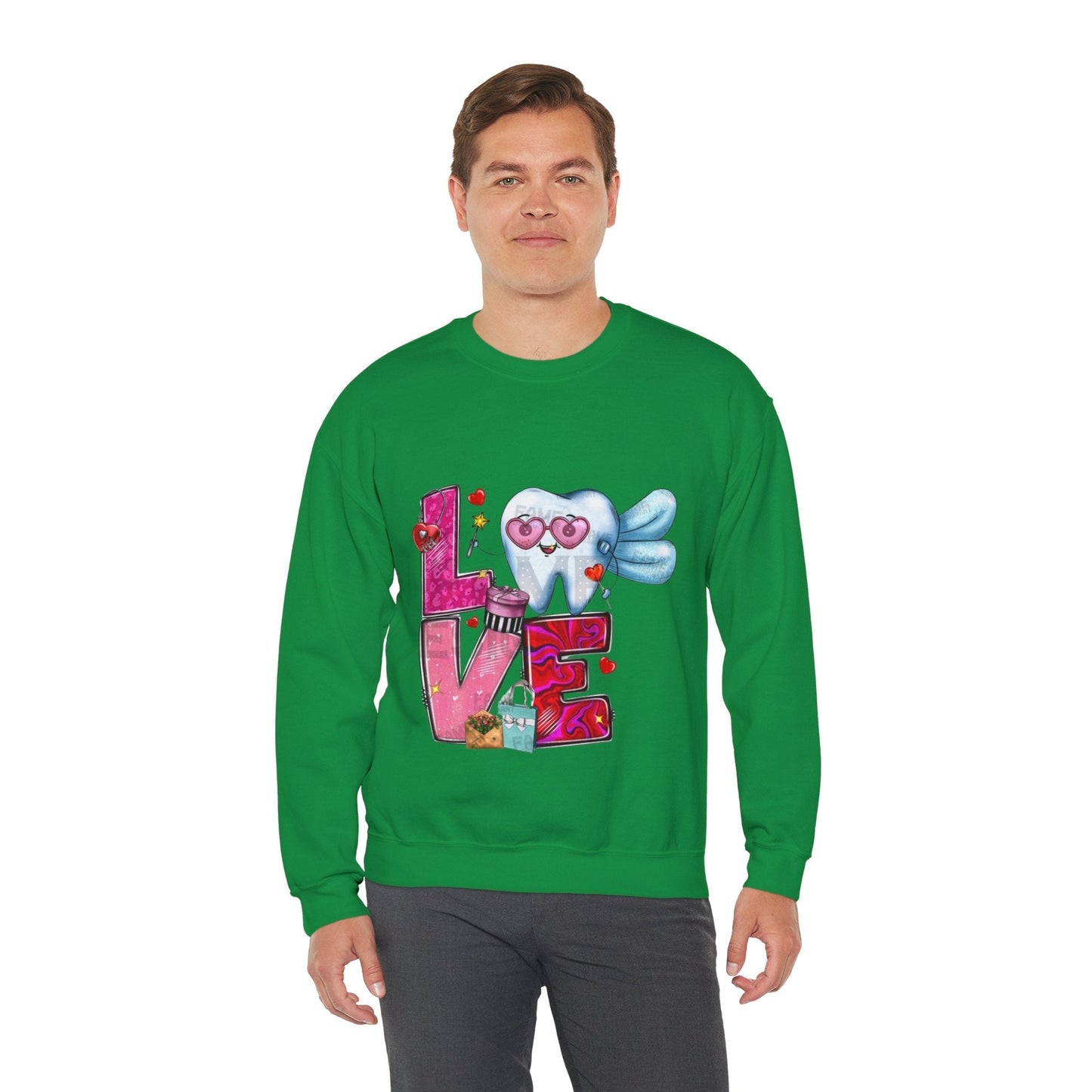 Love Dental Valentine Sweatshirt, Dental Hygienist Gift