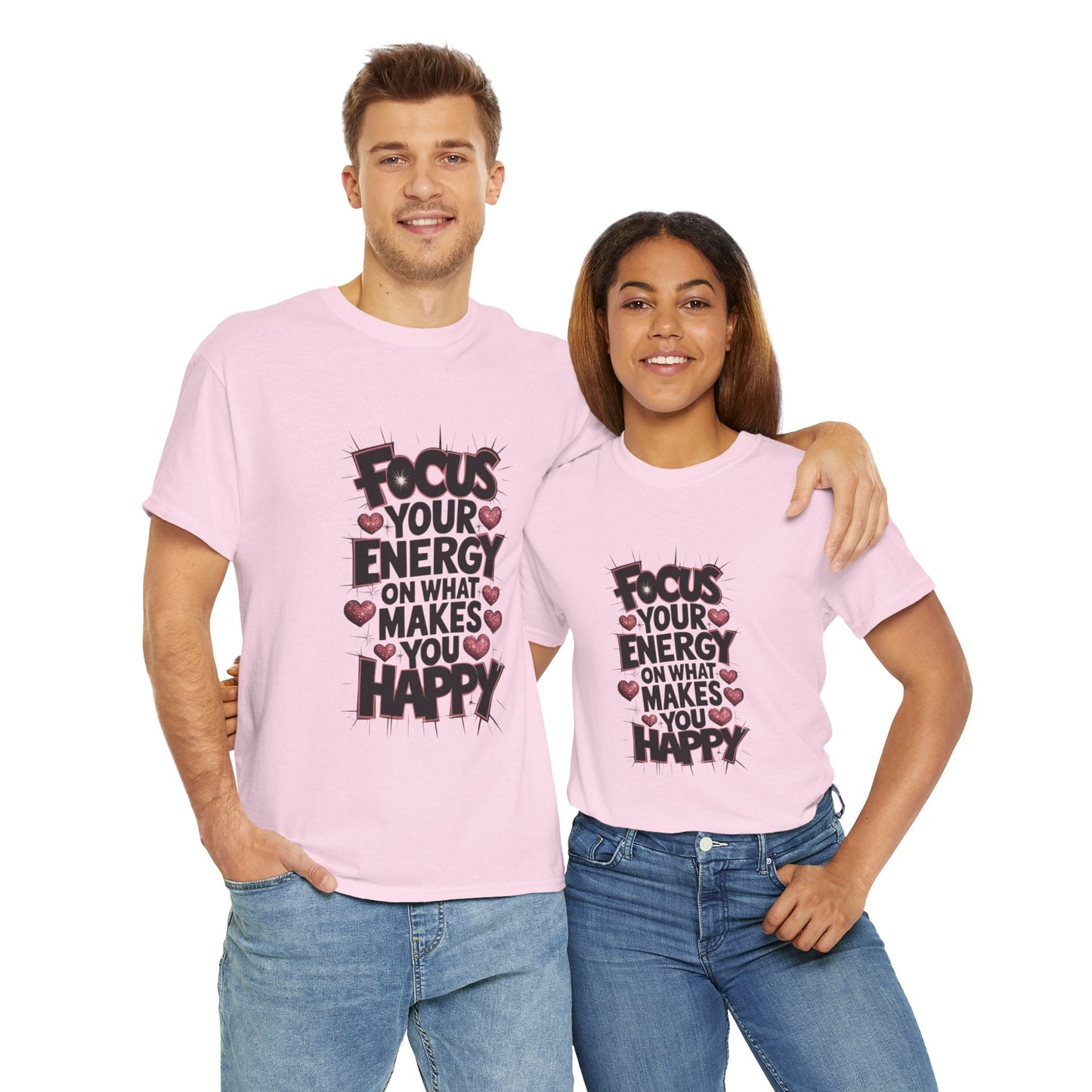 Focus Your Energy T-Shirt - Unisex Heavy Tee, Motivational Shirt, Inspirational Gift