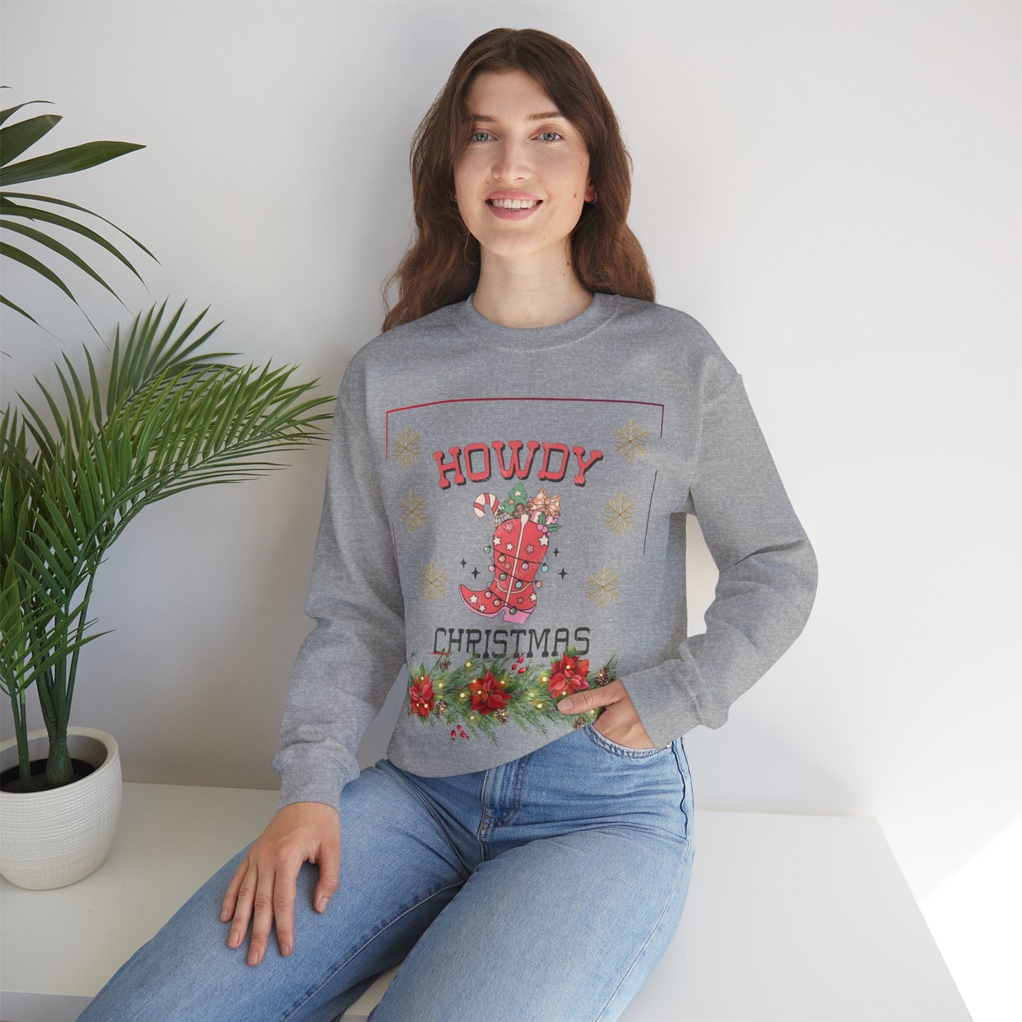 Howdy Christmas Sweatshirt, Christmas Cowboy Gift