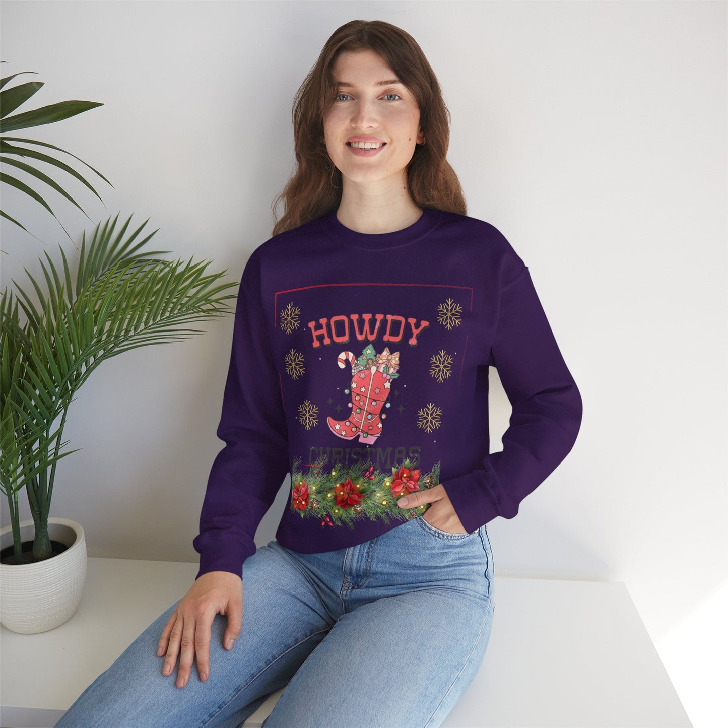 Howdy Christmas Sweatshirt, Christmas Cowboy Gift