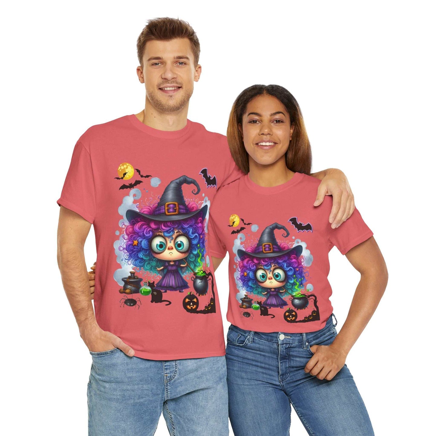 Halloween Girl Shirt with Cute Ghost Design, Unisex Cotton Tee