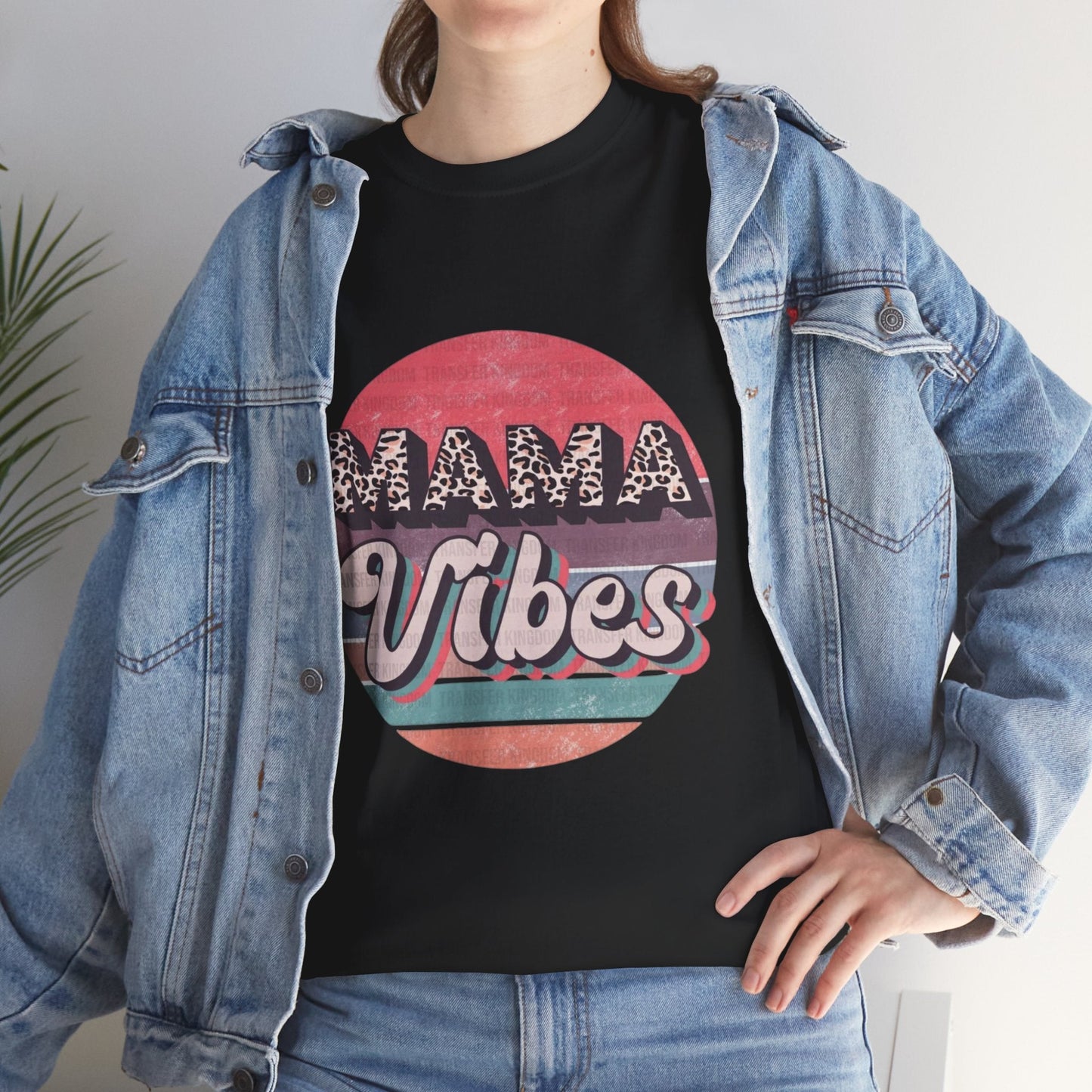Mama Vibes Unisex Heavy Cotton Tee – Perfect for Moms and Relaxed Days