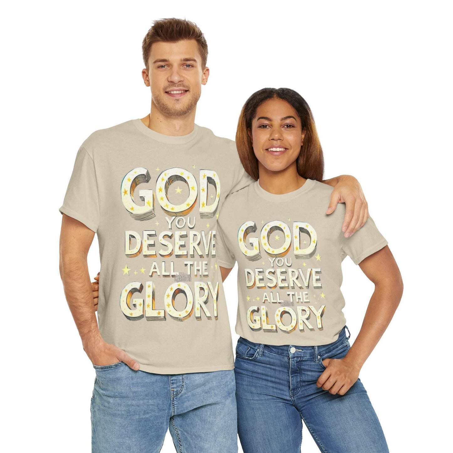 Faith-Inspired Cotton Tee, God Deserves All the Glory Shirt, Gift for Believers