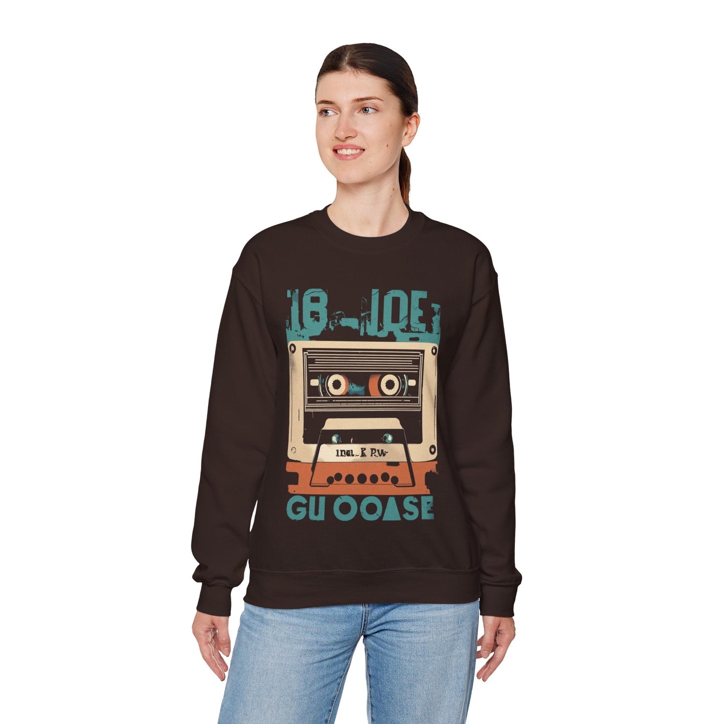 Retro 80s Cassette Tape Crewneck Sweatshirt - Unisex Retro Gift