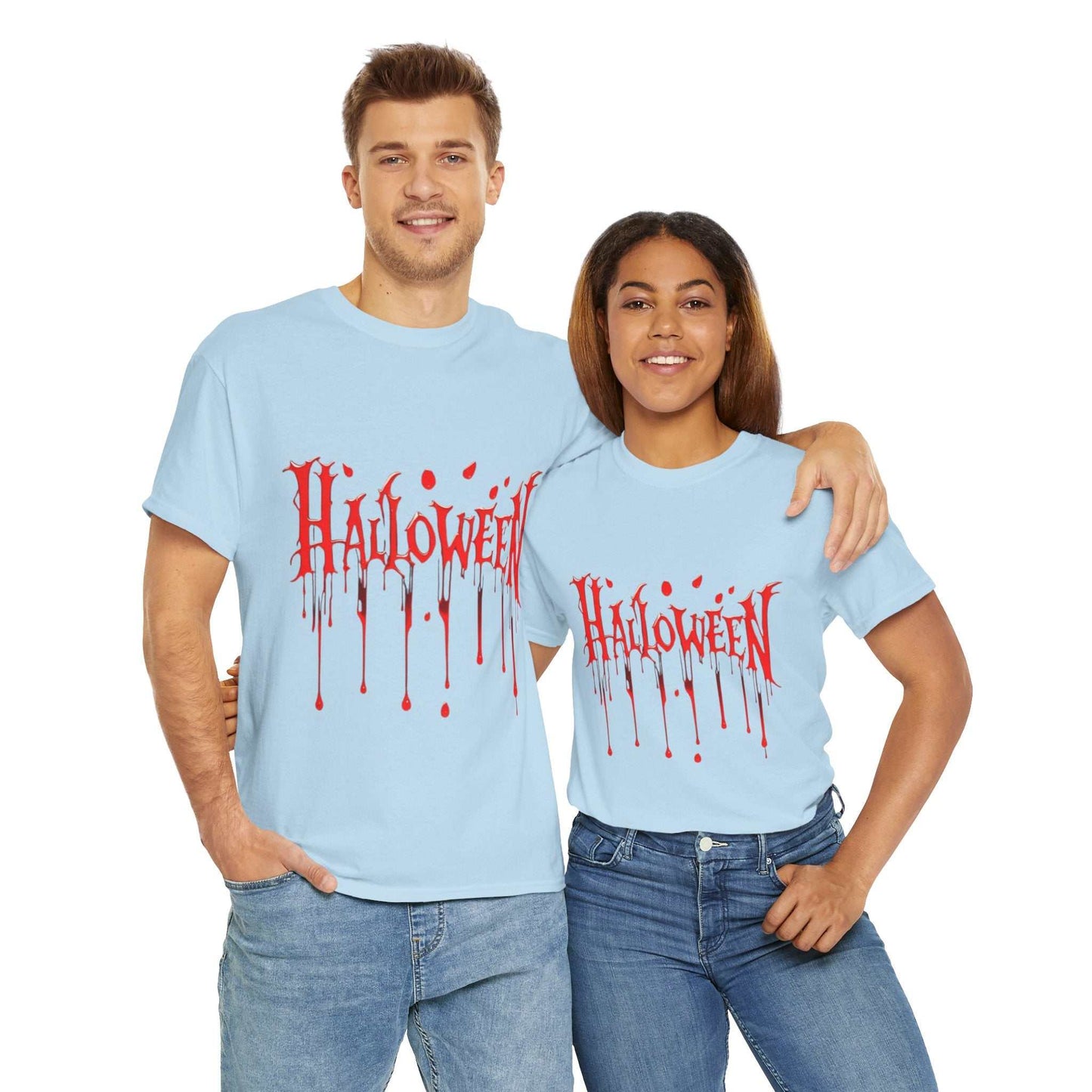 Halloween Blood Drip Unisex Heavy Cotton Tee, Spooky Shirt, Halloween Costume Gift