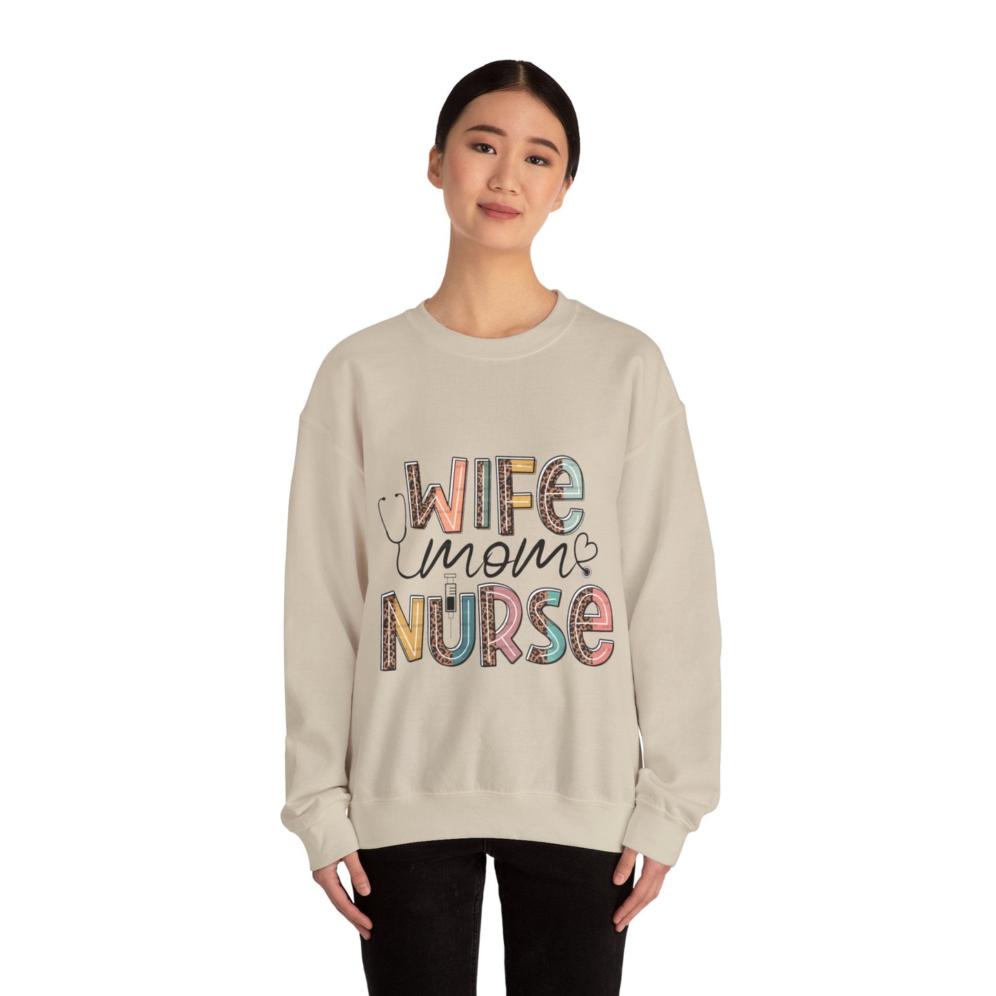 Wife Mom Nurse Sweatshirt - Cozy Unisex Crewneck for Healthcare Heroes