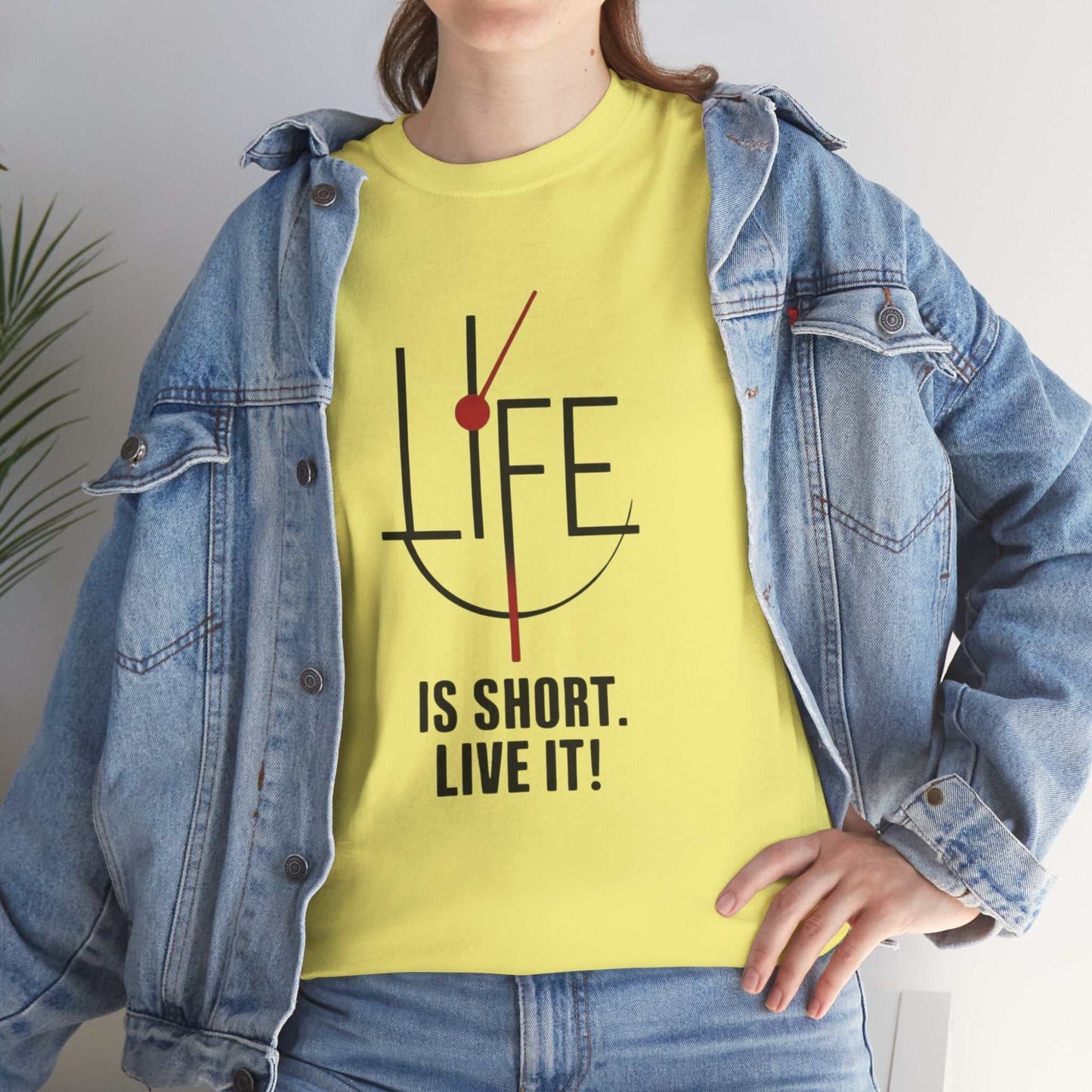 Life is Short, Live It! Unisex Heavy Cotton Tee - Motivational Shirt, Gift for Friends