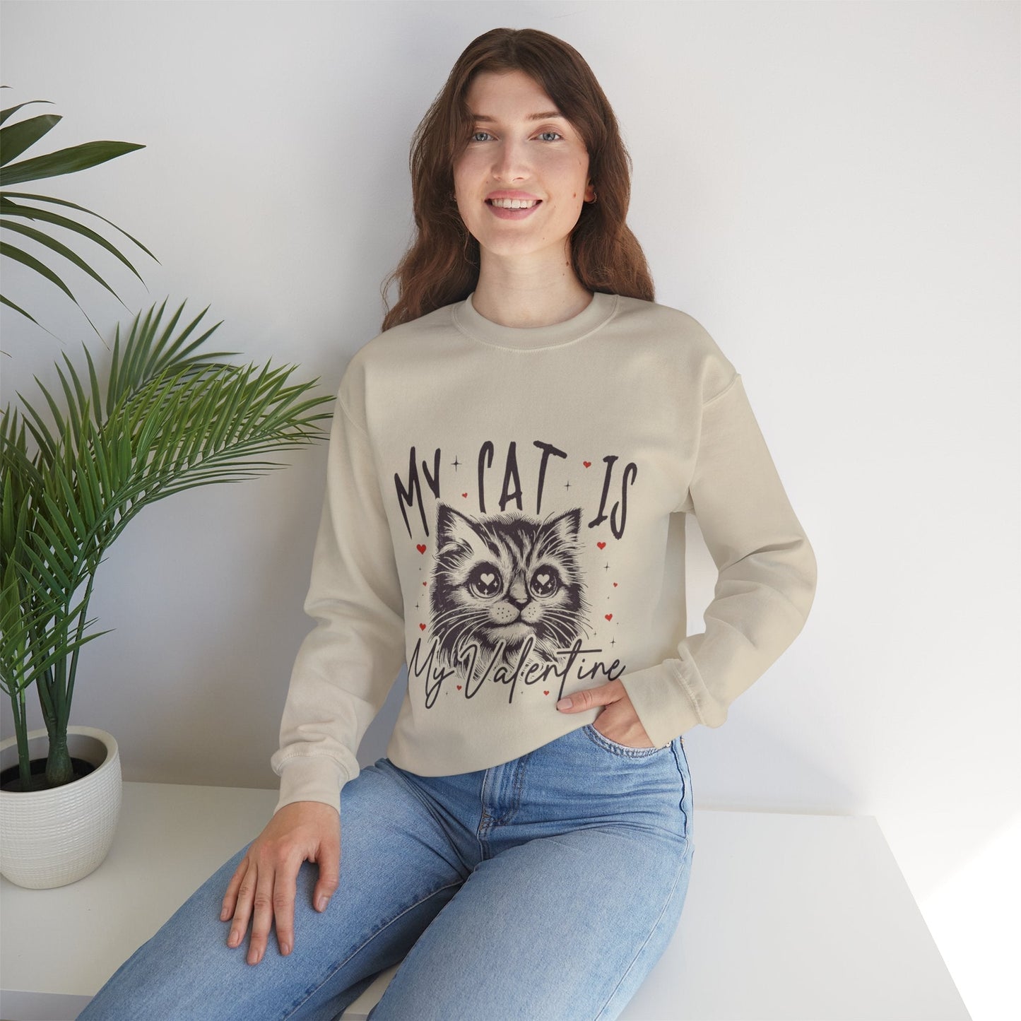 My Cat Is My Valentine Sweatshirt, Gift for Cat Mom