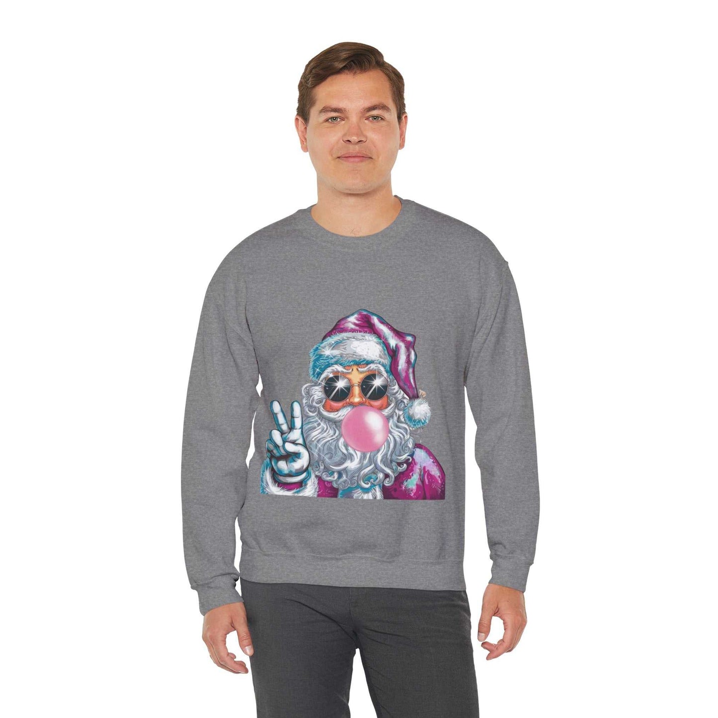 Santa Bubble Gum Christmas Sweatshirt, Funny Santa Gift, Christmas Sweater