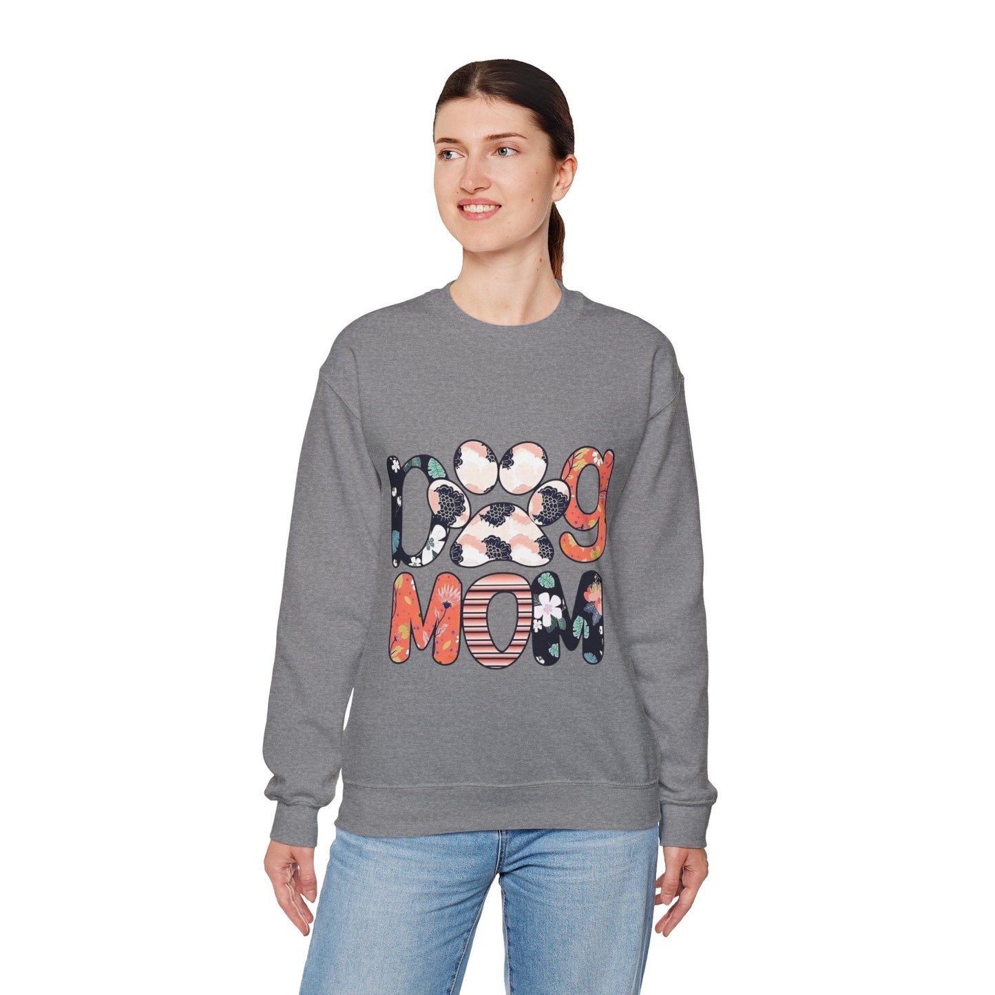 Floral Dog Mom Sweatshirt - Cozy Unisex Crewneck for Pet Lovers