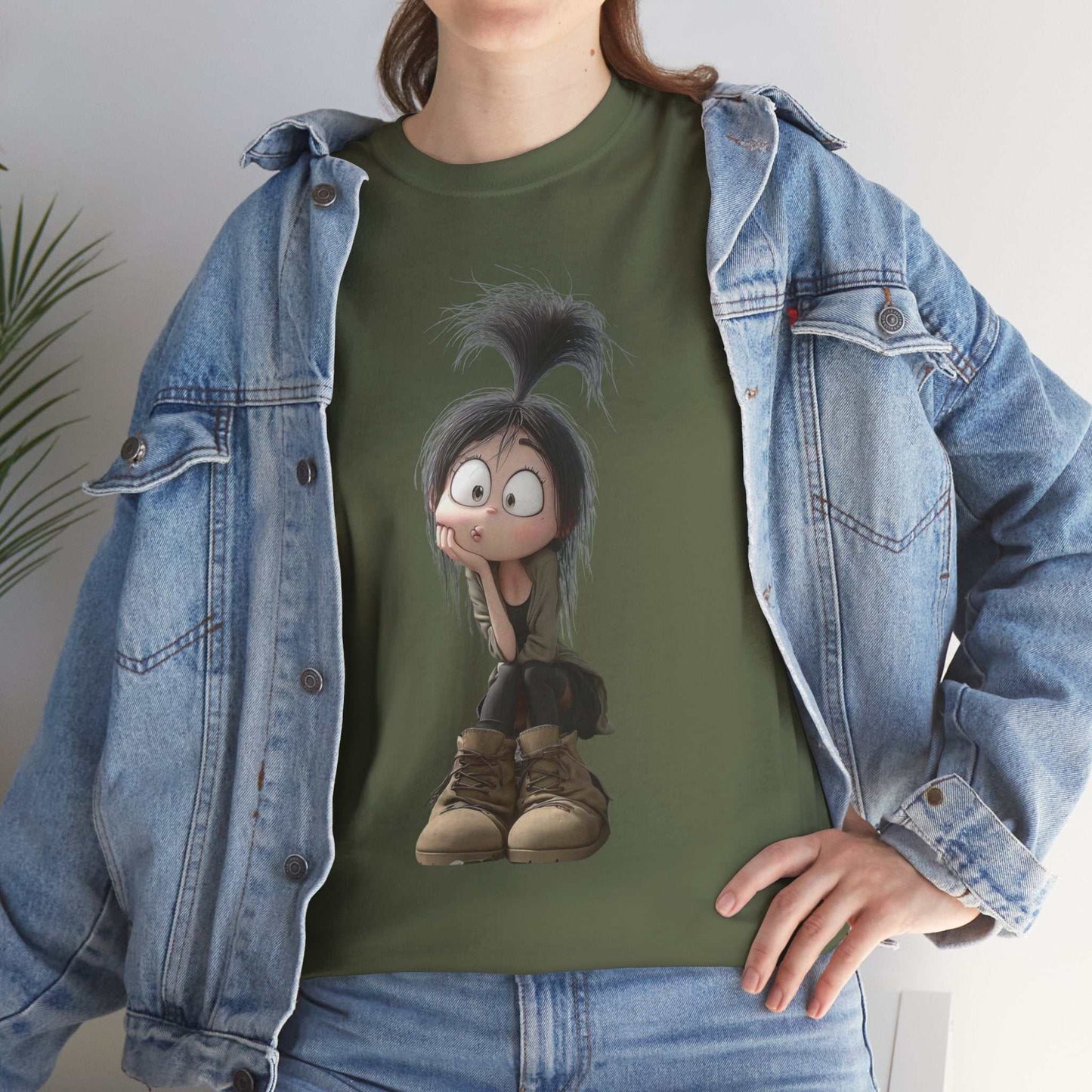 Whimsical Cartoon Character Tee, Fun Unisex Cotton Shirt Graphic Tee, Gift for Kids