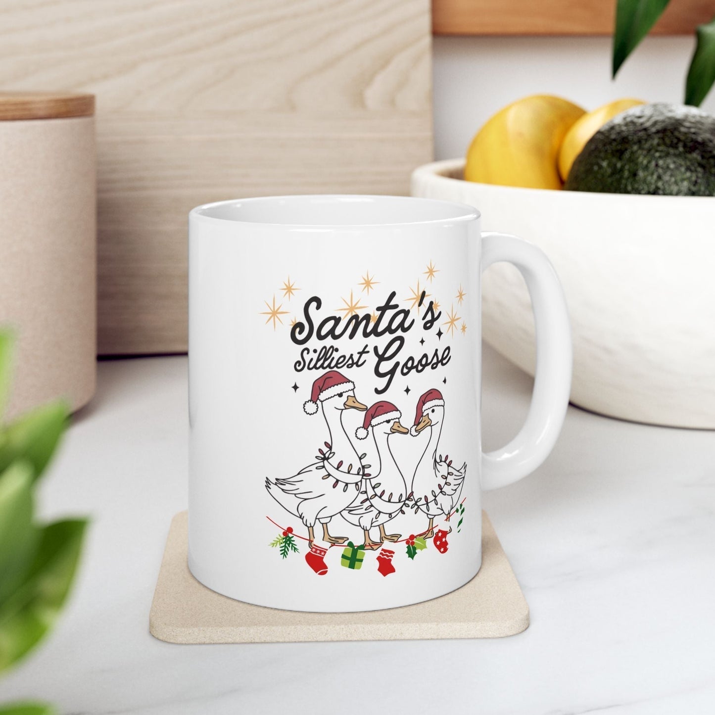 Santas Silliest Goose Mugs, Farmer Christmas Gift