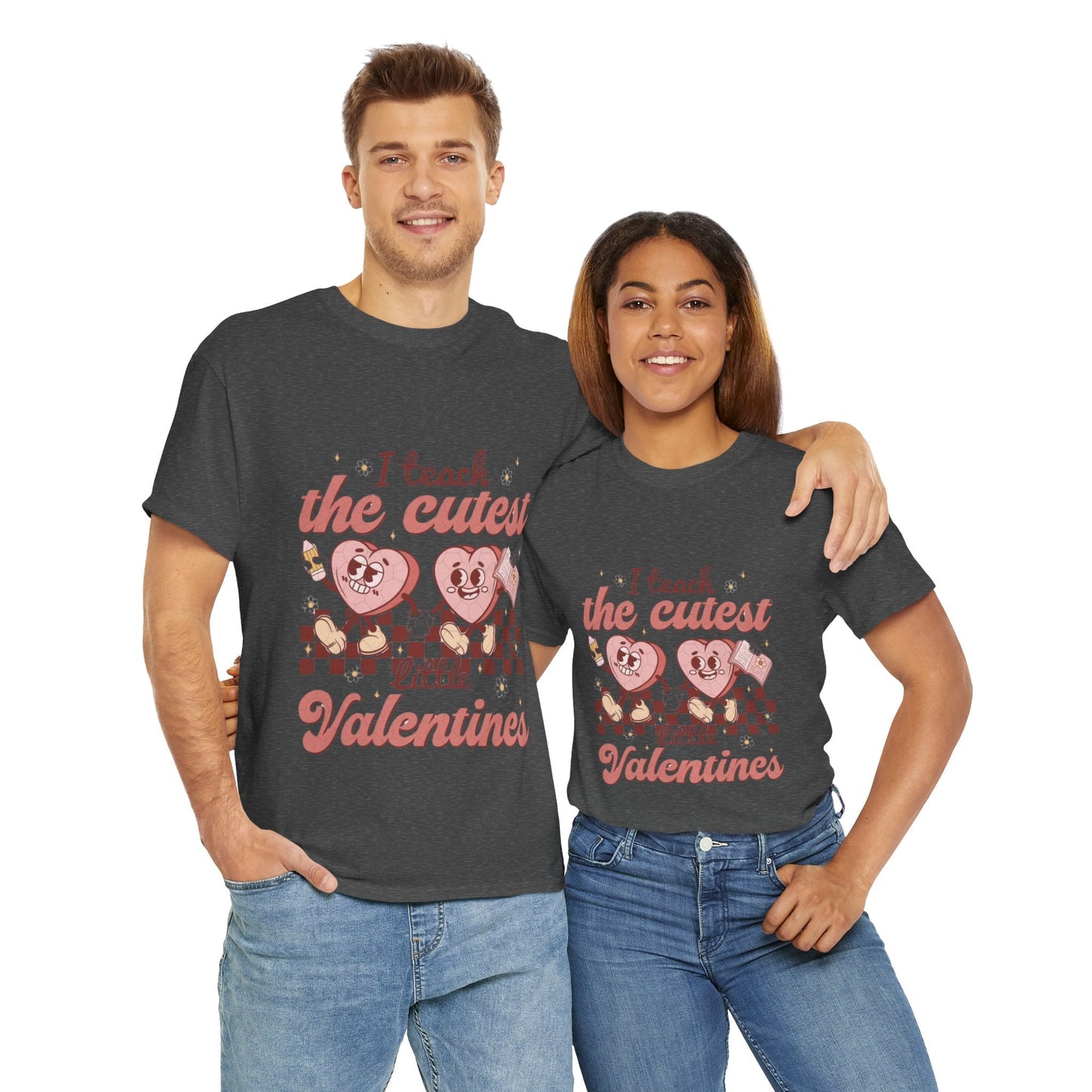 I Teach The Cutest Little Valentines T-Shirt, Retro Heart Love Gift