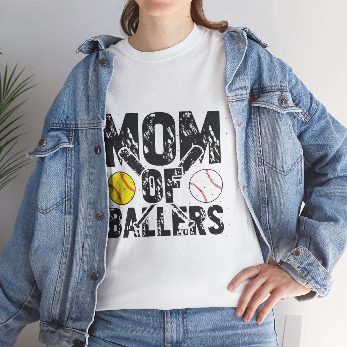 Mom of Ballers Unisex Heavy Cotton Tee - Perfect Gift for Sports Moms
