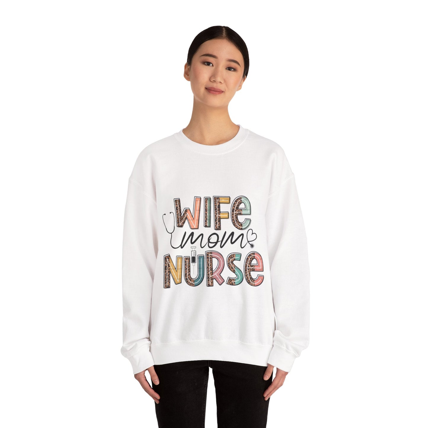 Wife Mom Nurse Sweatshirt - Cozy Unisex Crewneck for Healthcare Heroes