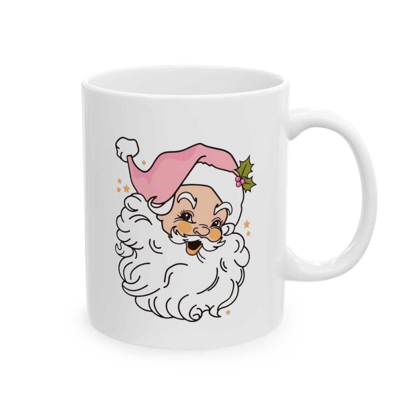 Santa Claus Mugs, Vintage Christmas Gift, Funny Retro Mug