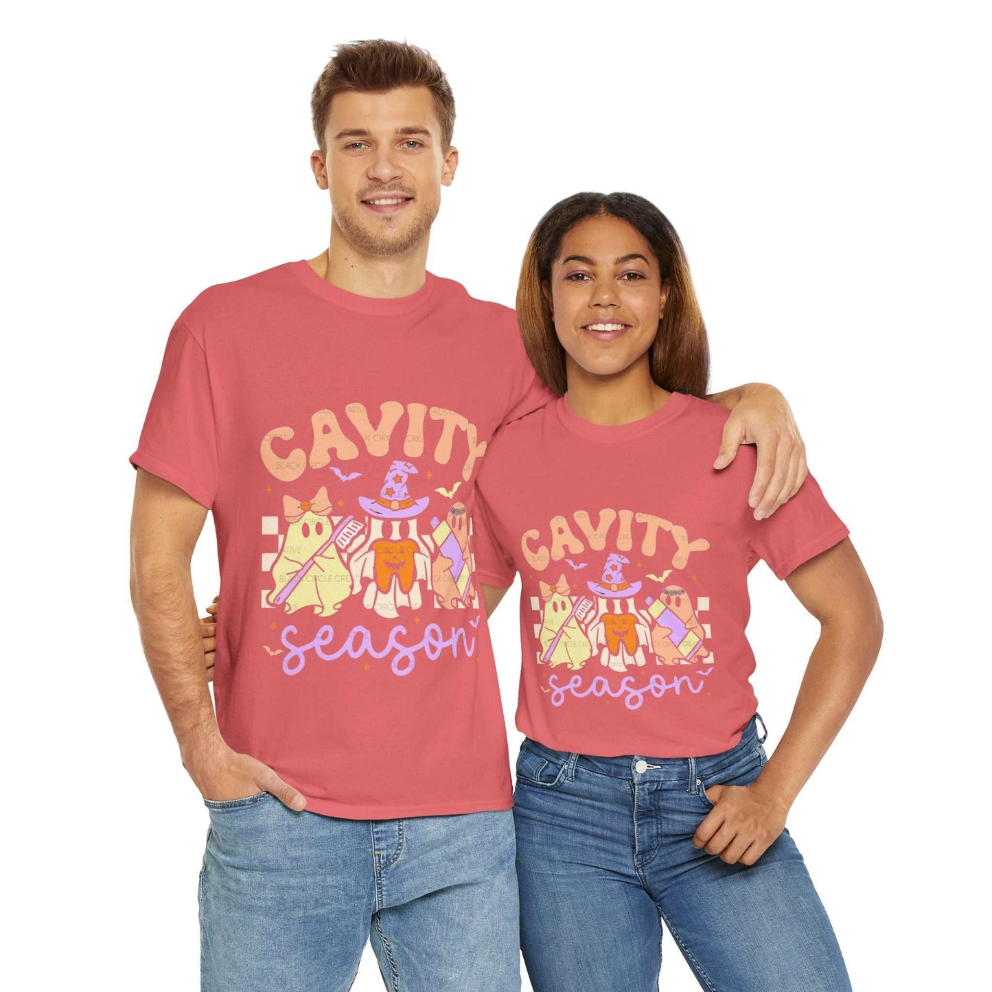 Cavity Season Unisex Tee, Fun Halloween Shirt, Autumn Vibes, Gift for Dentist