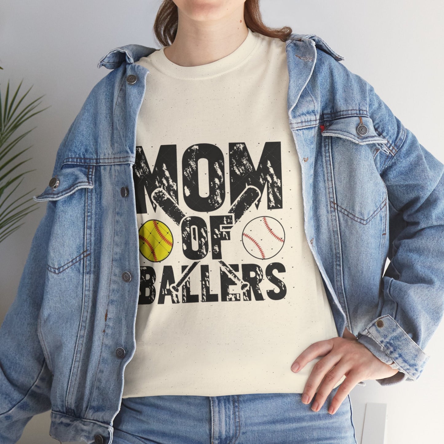 Mom of Ballers Unisex Heavy Cotton Tee - Perfect Gift for Sports Moms