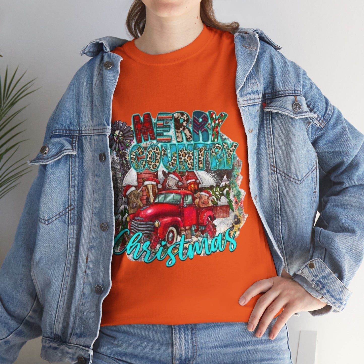 Merry Country Christmas T-Shirt, Retro Christmas Gift