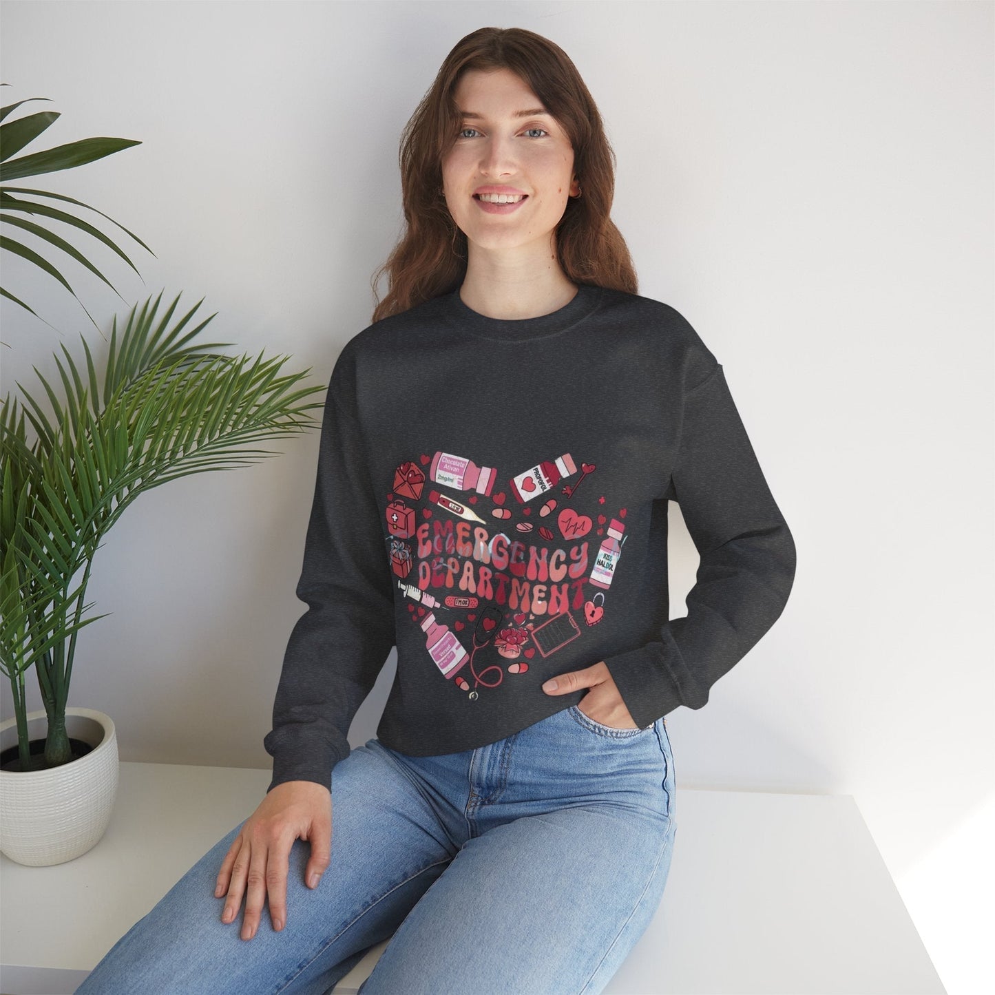 YEmergency Department Nurse Valentine Sweatshirt, Valentines Day Nursing Gifts