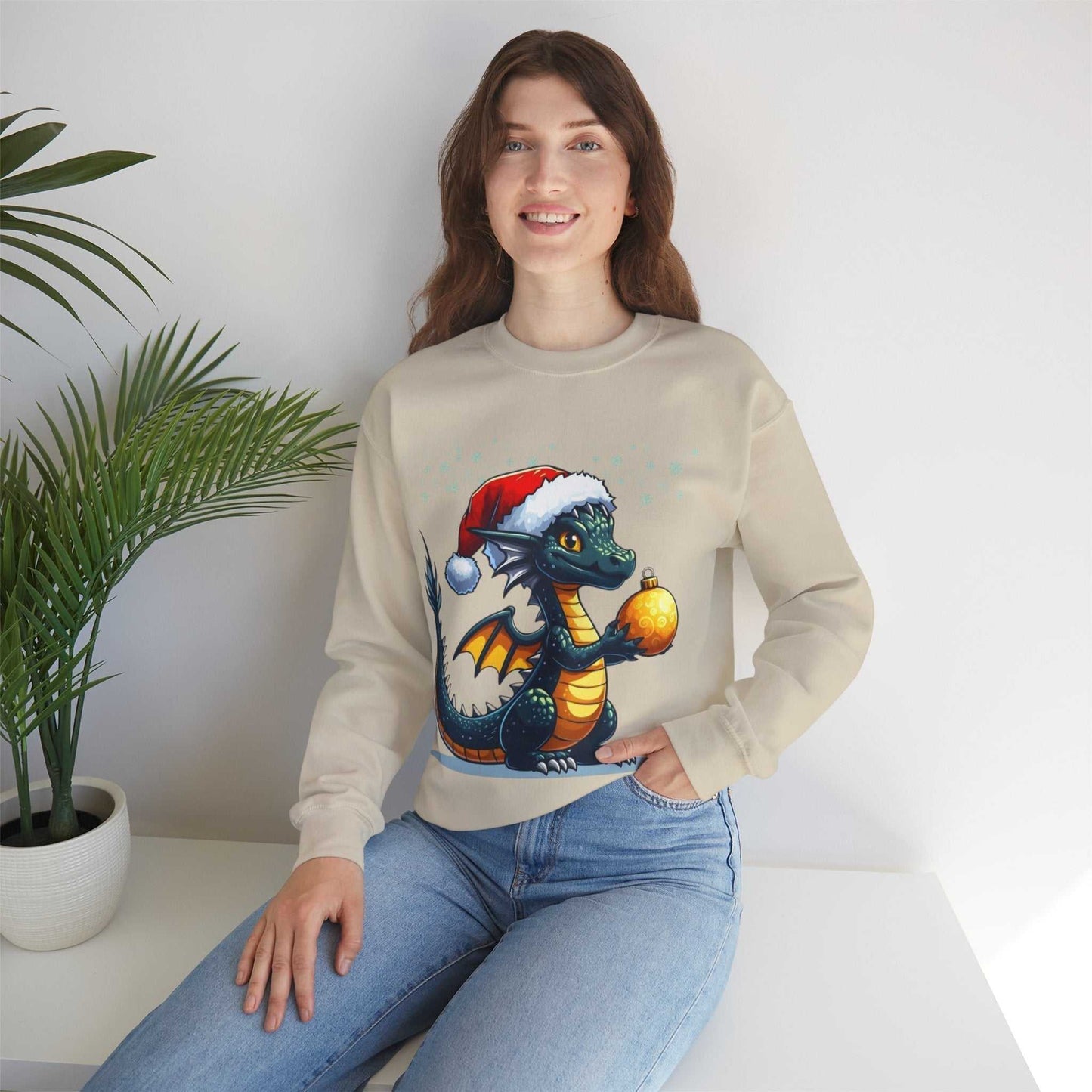 Dinosaur Christmas Sweatshirt, Funny Christmas Dinosaur Gift