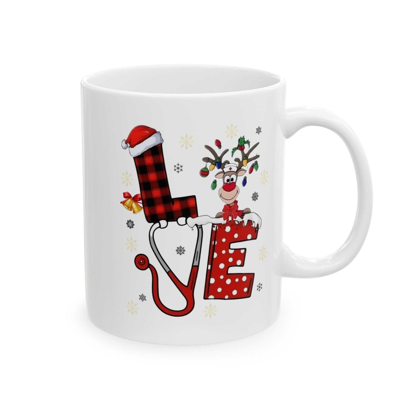 Nurse Love Christmas Mugs, Holiday Nurse Gift, Christmas Nurse Mug