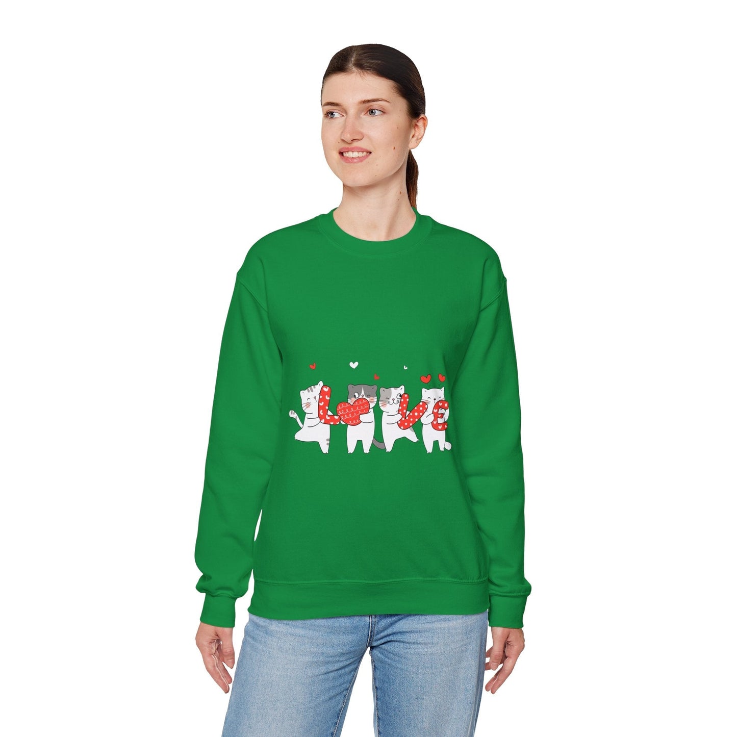 Cats Lover Valentine Sweatshirt, Valentine's Day Gift