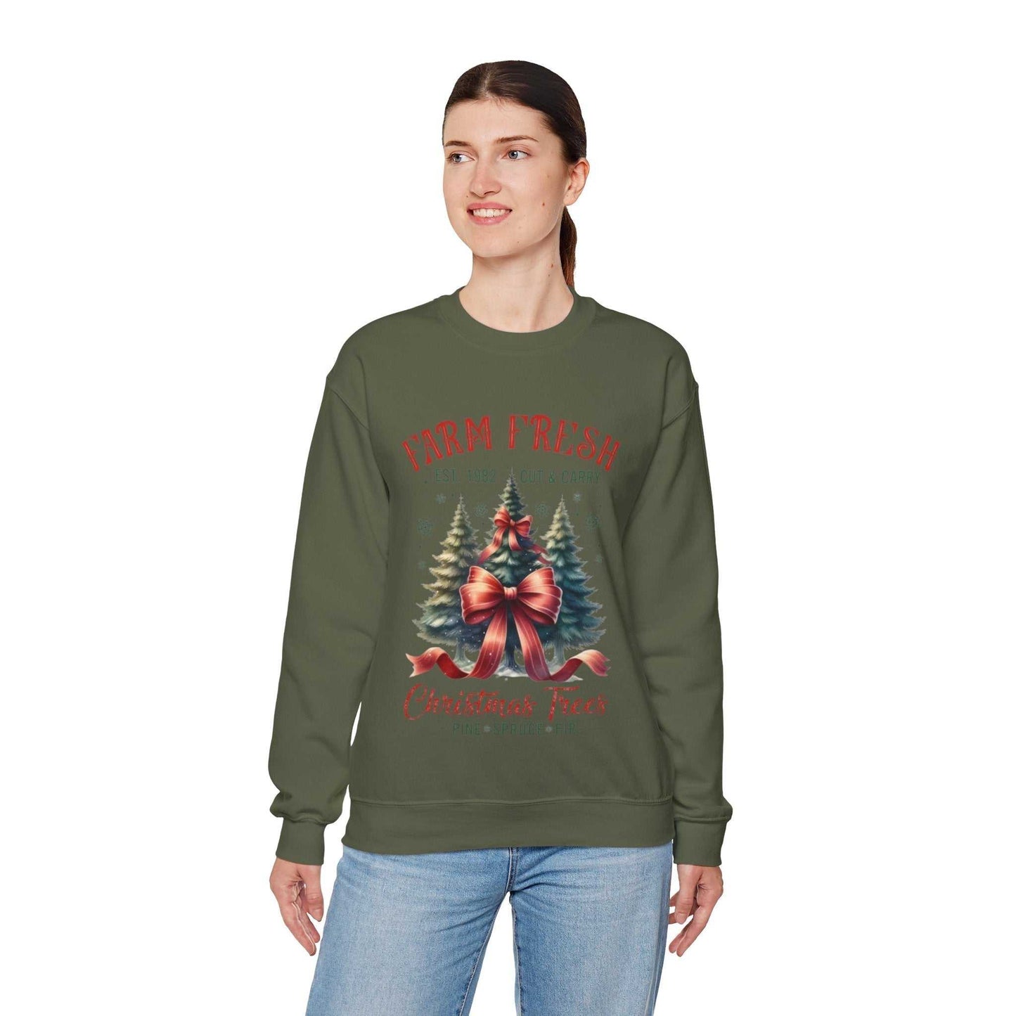 Farm Fresh Christmas Trees Sweatshirt, Christmas Holiday Gift