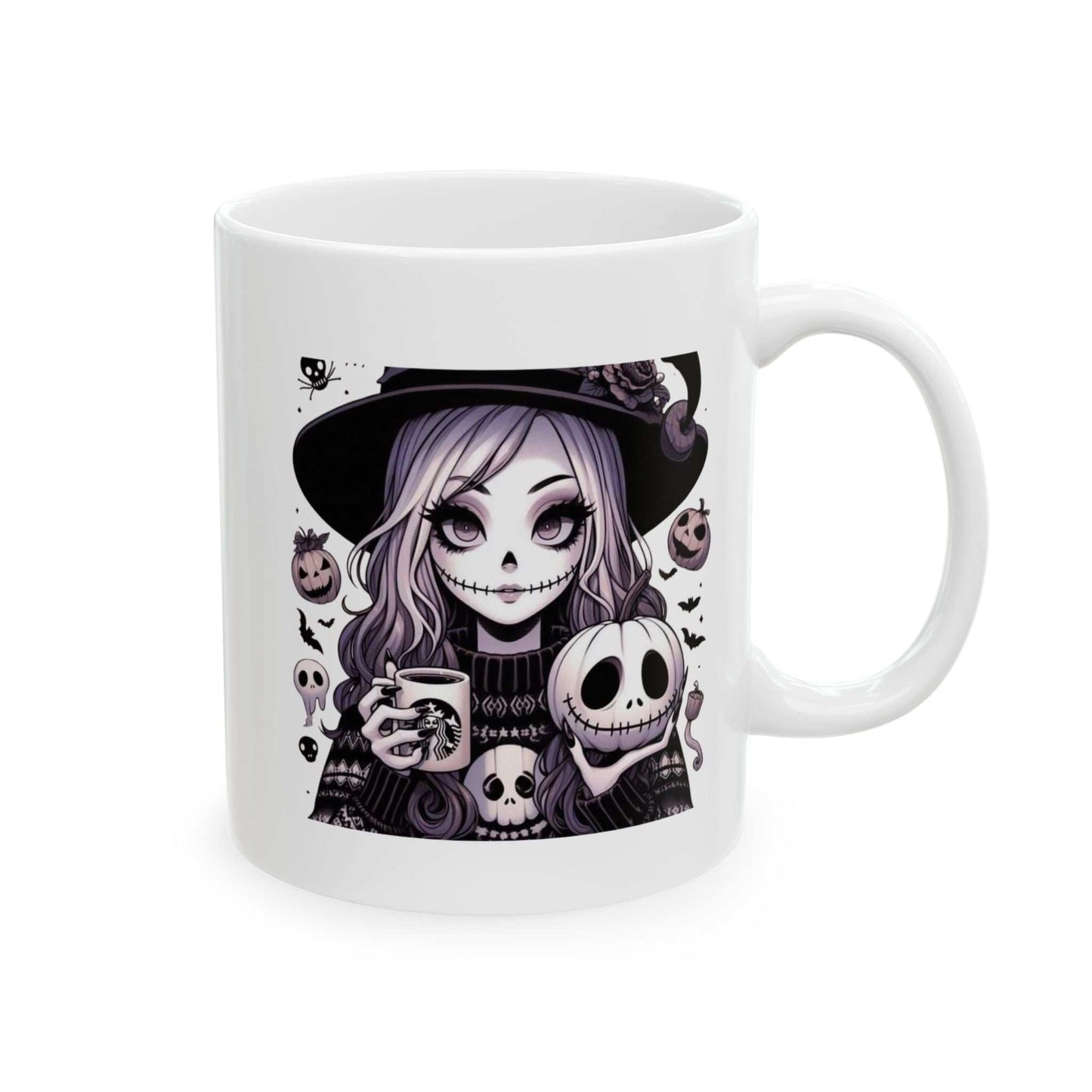 Halloween Girl Mugs, Girl Ghost Mugs, Gift for Halloween Lovers