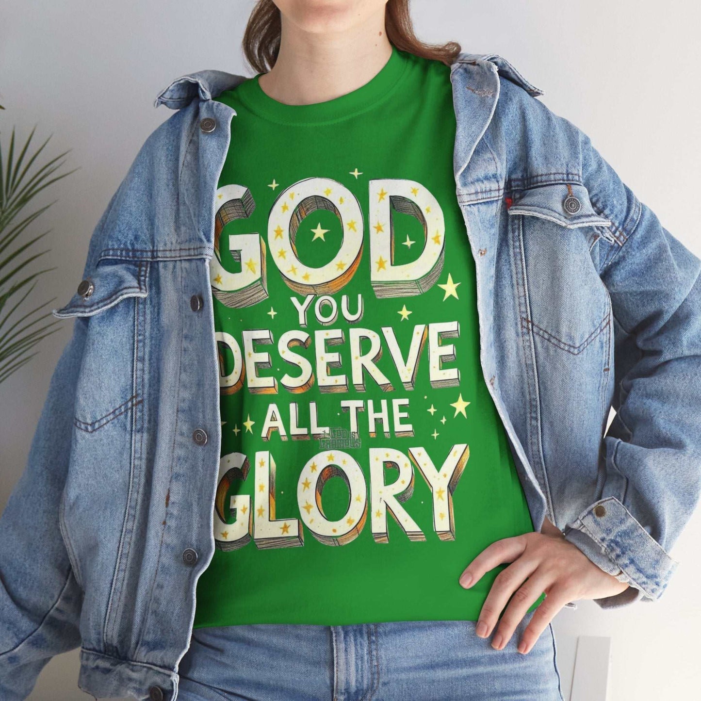 Faith-Inspired Cotton Tee, God Deserves All the Glory Shirt, Gift for Believers