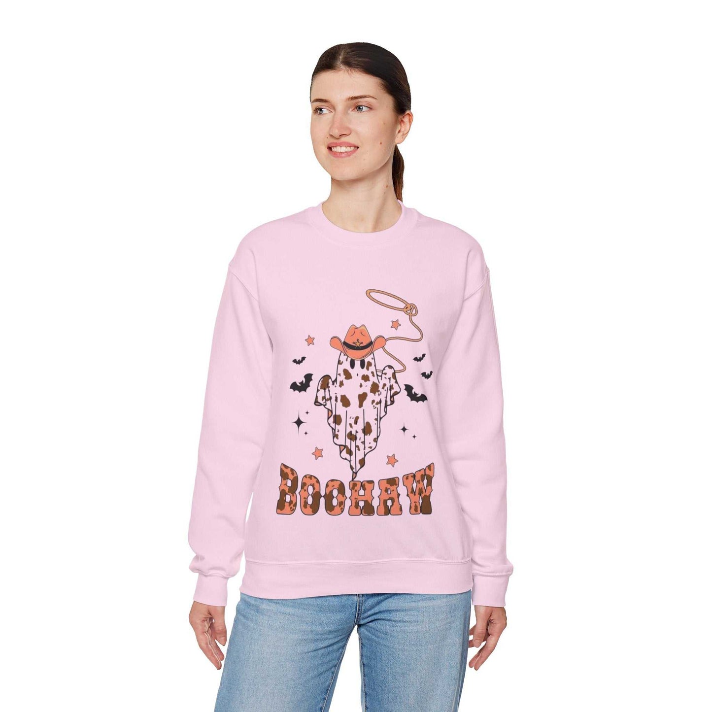 Boo Hoo Cowboy Halloween Sweatshirt, Funny Unisex Crewneck, Cozy Spooky Gift