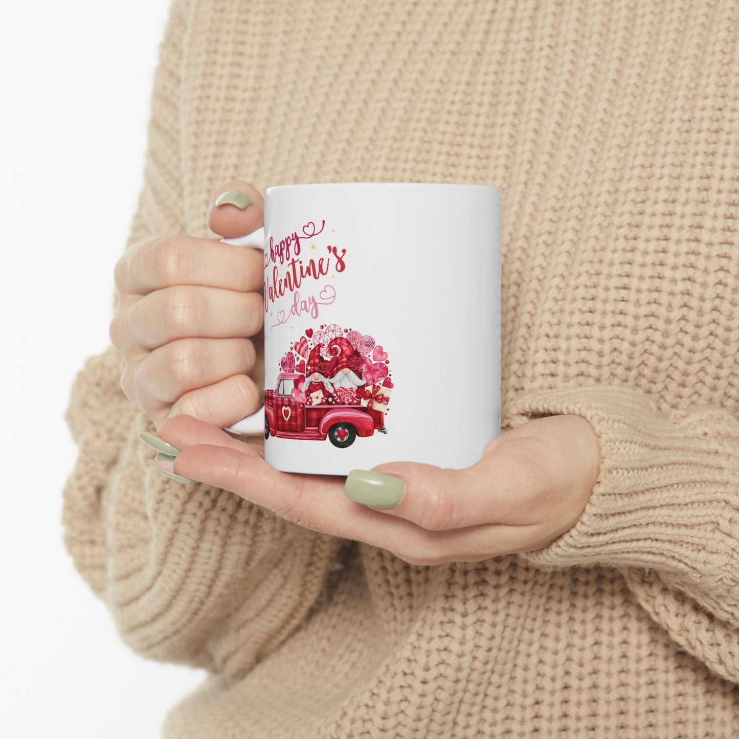 Valentines Day Truck Hearts Mug - Cute Love Gift | Romantic Coffee Cup