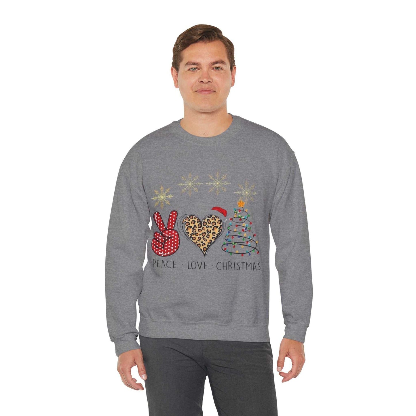 Peace Love Christmas Santa Sweatshirt, Funny Santa Gift, Holiday Sweatshirt