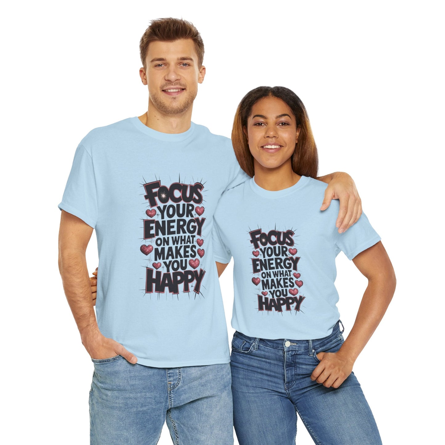 Focus Your Energy T-Shirt - Unisex Heavy Tee, Motivational Shirt, Inspirational Gift