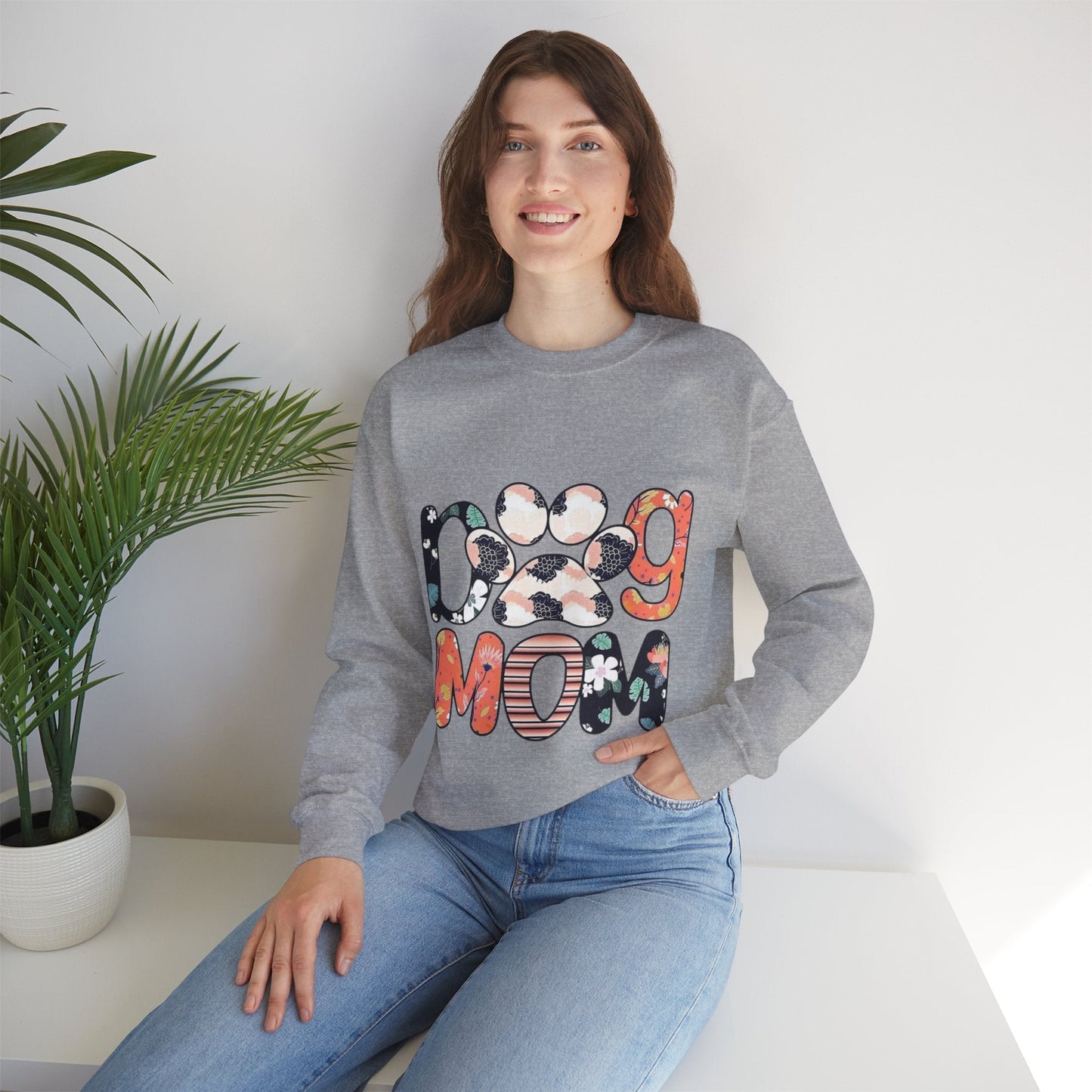 Floral Dog Mom Sweatshirt - Cozy Unisex Crewneck for Pet Lovers