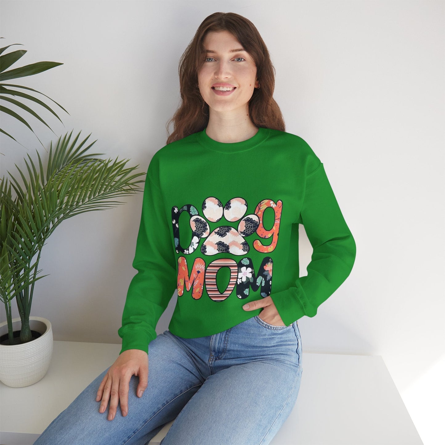 Floral Dog Mom Sweatshirt - Cozy Unisex Crewneck for Pet Lovers