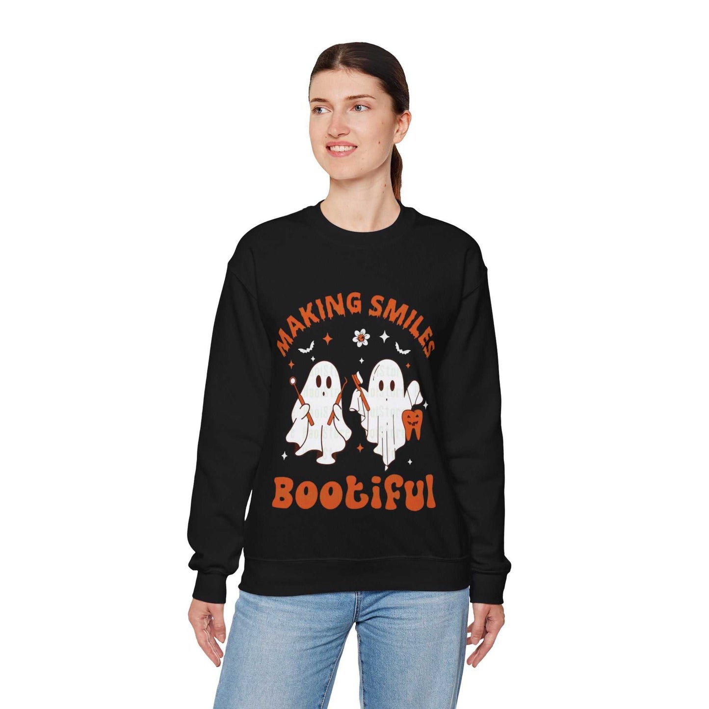 Ghostly Smiles Crewneck Sweatshirt, Cute Halloween Sweatshirt, Gift for Spooky Season