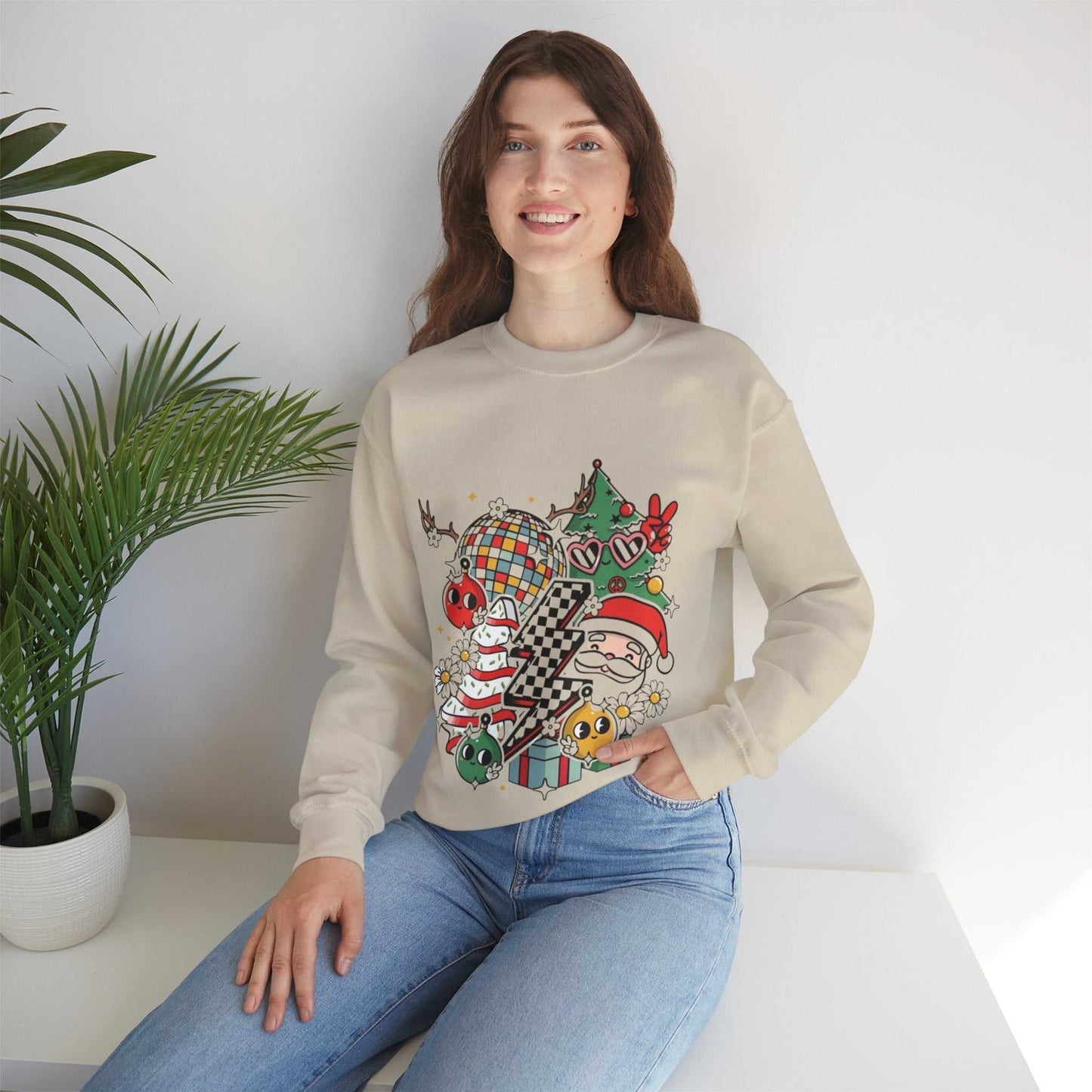 Christmas Disco Long Sleeve Sweatshirt, Disco Holiday Gift