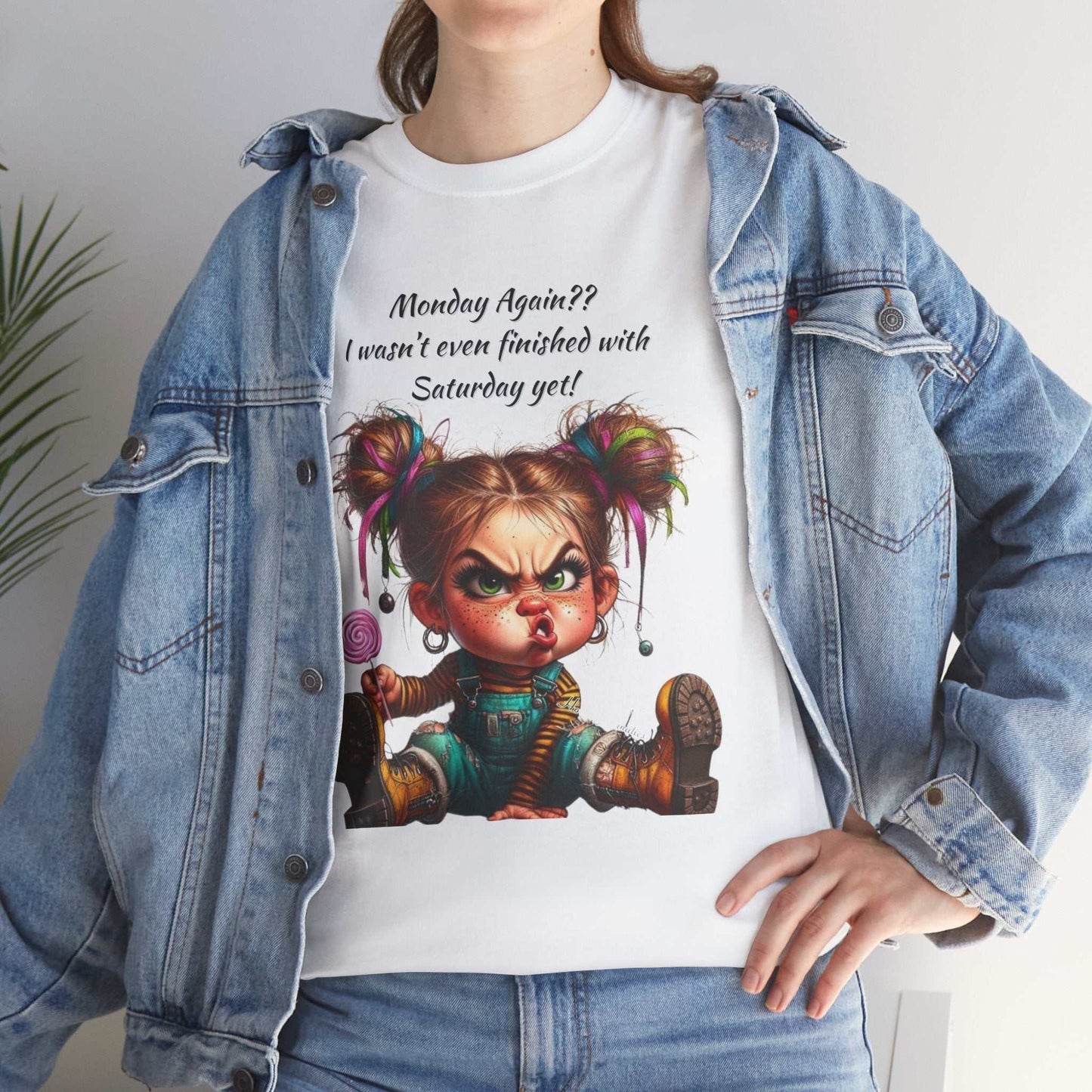 Sassy Cartoon Tee, Funny Graphic Tee, Unisex Cotton Shirt, Quirky Gift