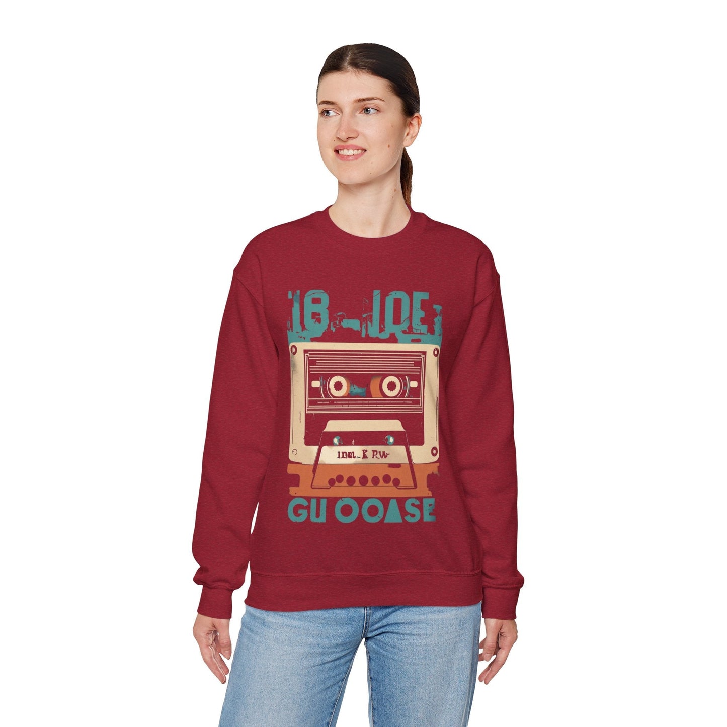 Retro 80s Cassette Tape Crewneck Sweatshirt - Unisex Retro Gift