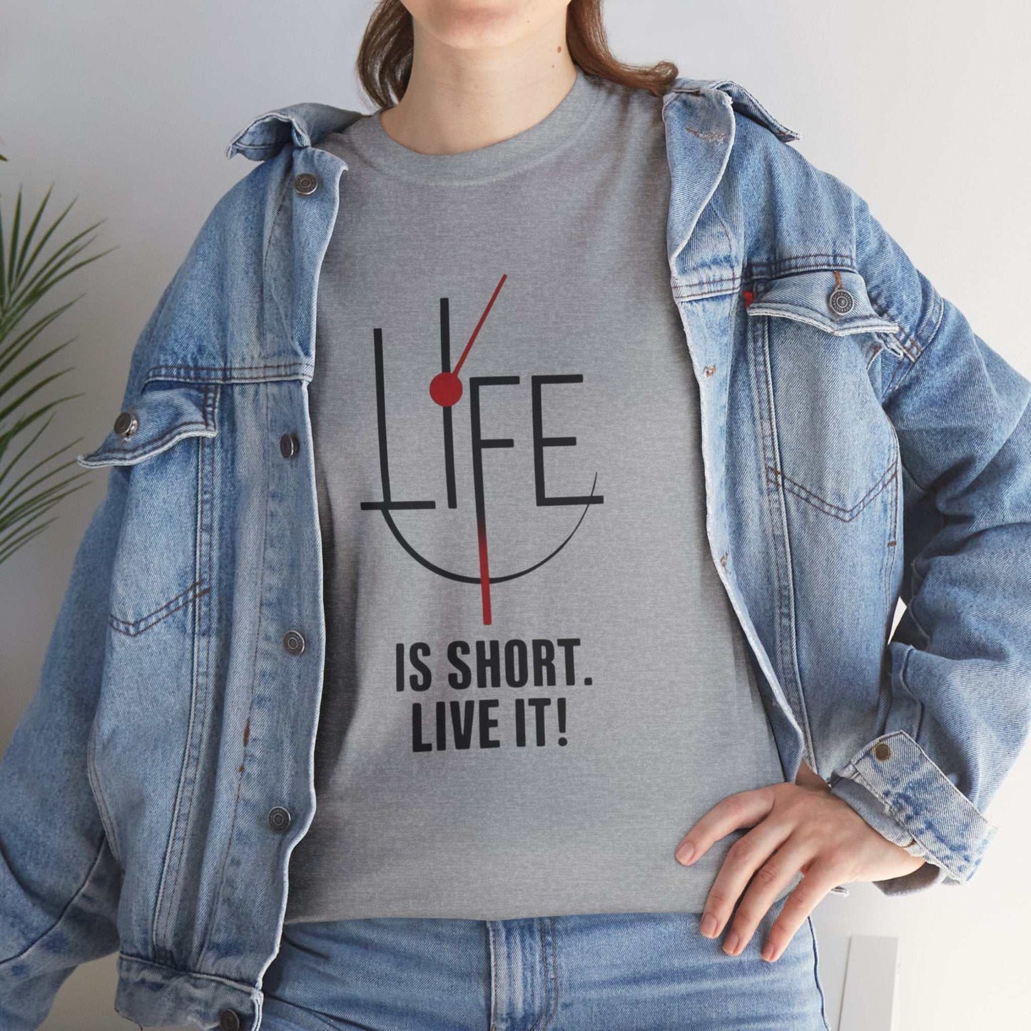 Life is Short, Live It! Unisex Heavy Cotton Tee - Motivational Shirt, Gift for Friends