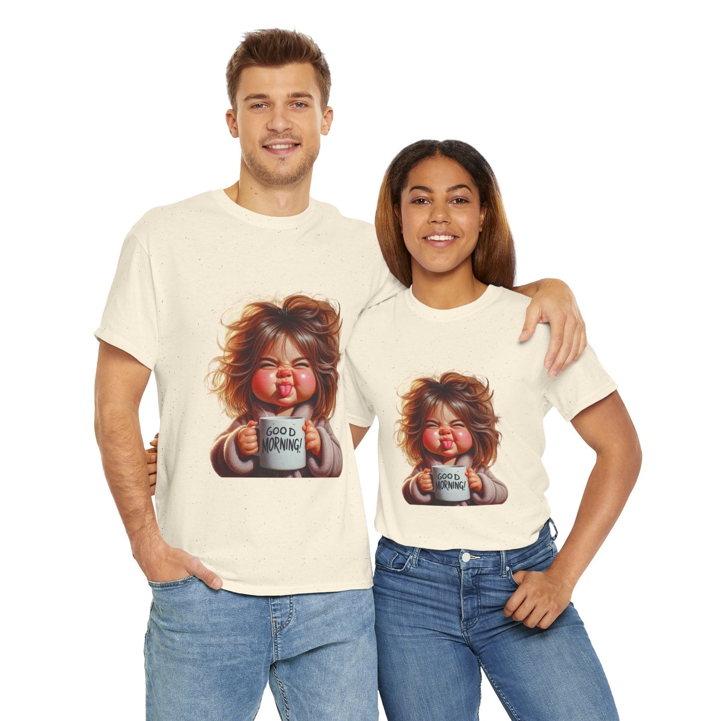Good Morning Graphic Tee Unisex Heavy Cotton - Cute Cartoon Design Gift