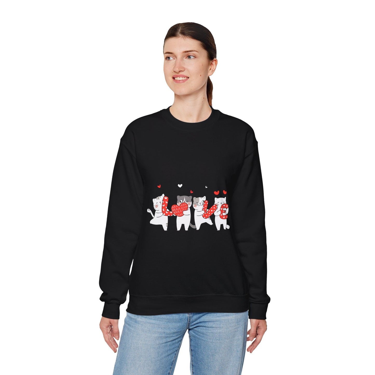 Cats Lover Valentine Sweatshirt, Valentine's Day Gift