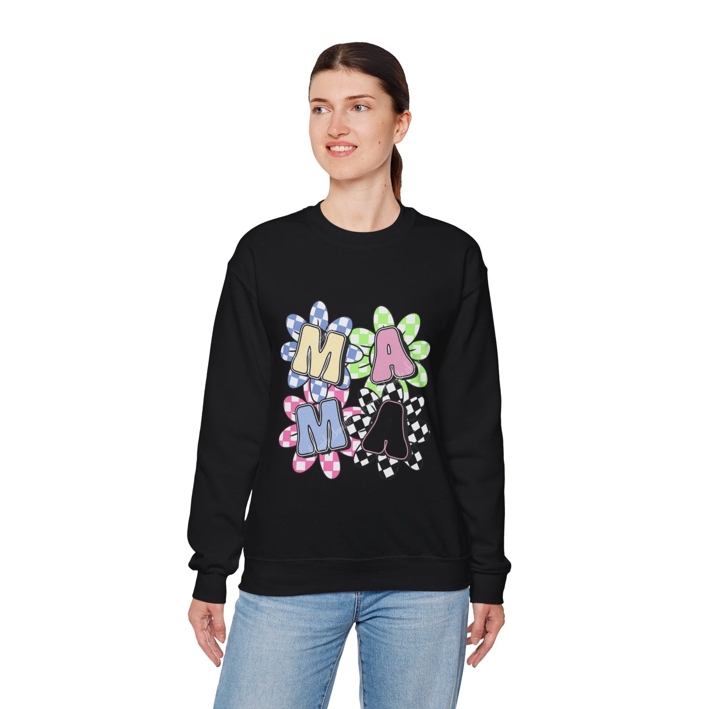 Colorful Floral MAMA Crewneck Sweatshirt for Moms, Gift for Mom
