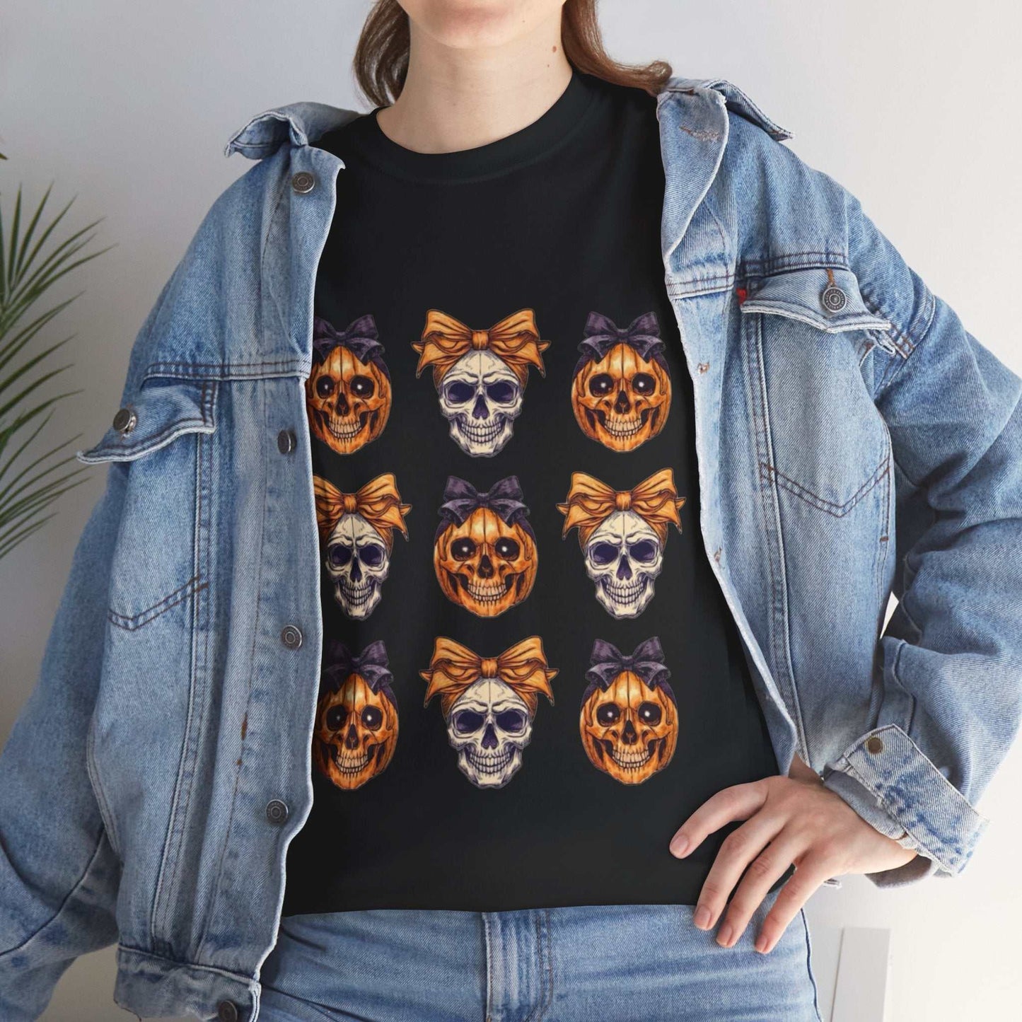 Halloween Skull Shirt with retro skeleton design, perfect for spooky season.